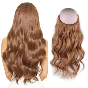 Sassina Invisible Wire Hair Extensions Real Human Hair with Transparent Wire Adjustable Size Secure Clips Natural Straight Secret Miracle Hairpiece, #30 Auburn 18 Inch 80 Gram
