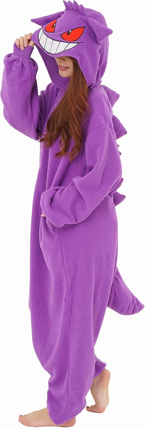 SAZAC Gengar Kigurumi - Premium Adult Pokemon Onesie - Luxurious Halloween Costume for Adults - Machine Washable Loungewear