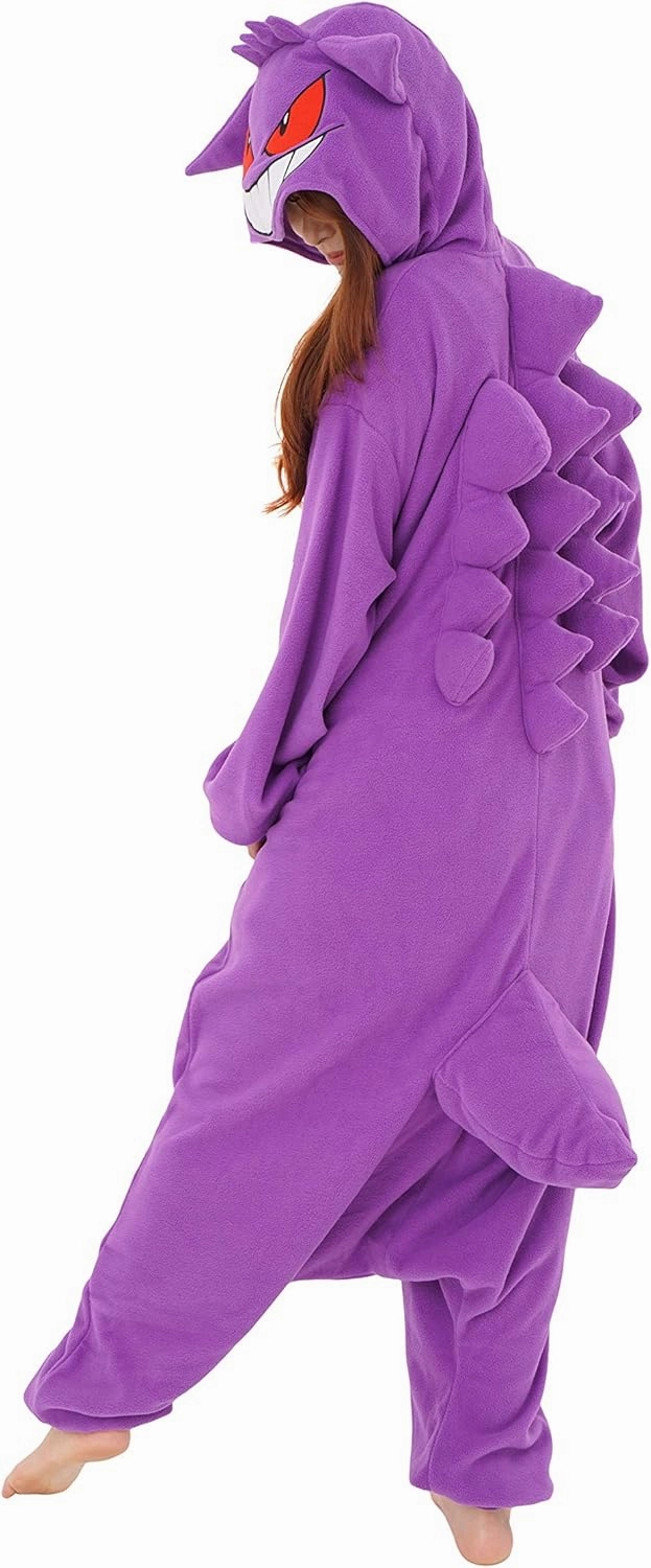 SAZAC Gengar Kigurumi - Premium Adult Pokemon Onesie - Luxurious Halloween Costume for Adults - Machine Washable Loungewear