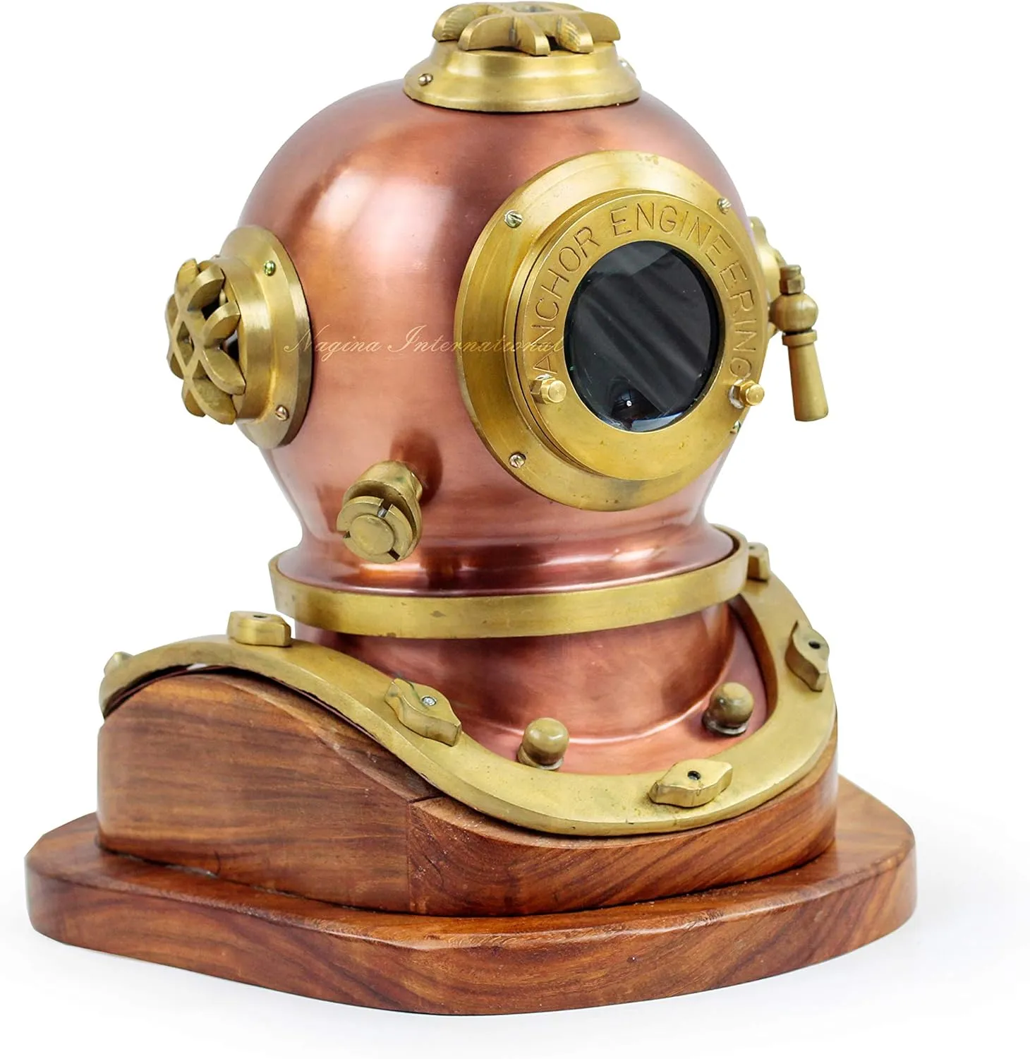 Scuba Diving Nautical Helmet | Maritime Ship's Decorative Helmet | Nagina International (12 Inches, Retro Cop On Base)