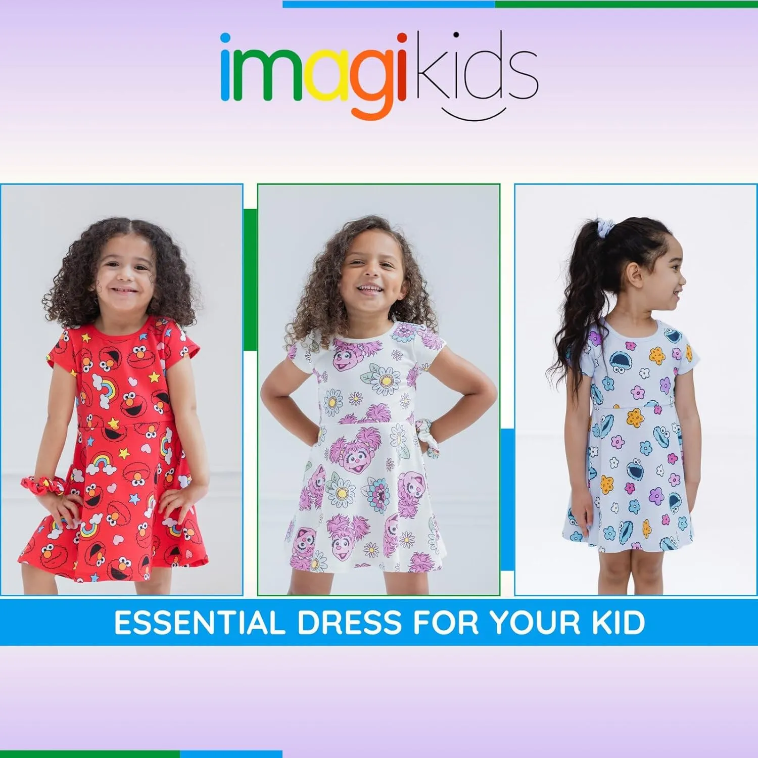 Sesame Street Dress and Scrunchie Infant to Little Kid Sizes (12 Months - 7-8)