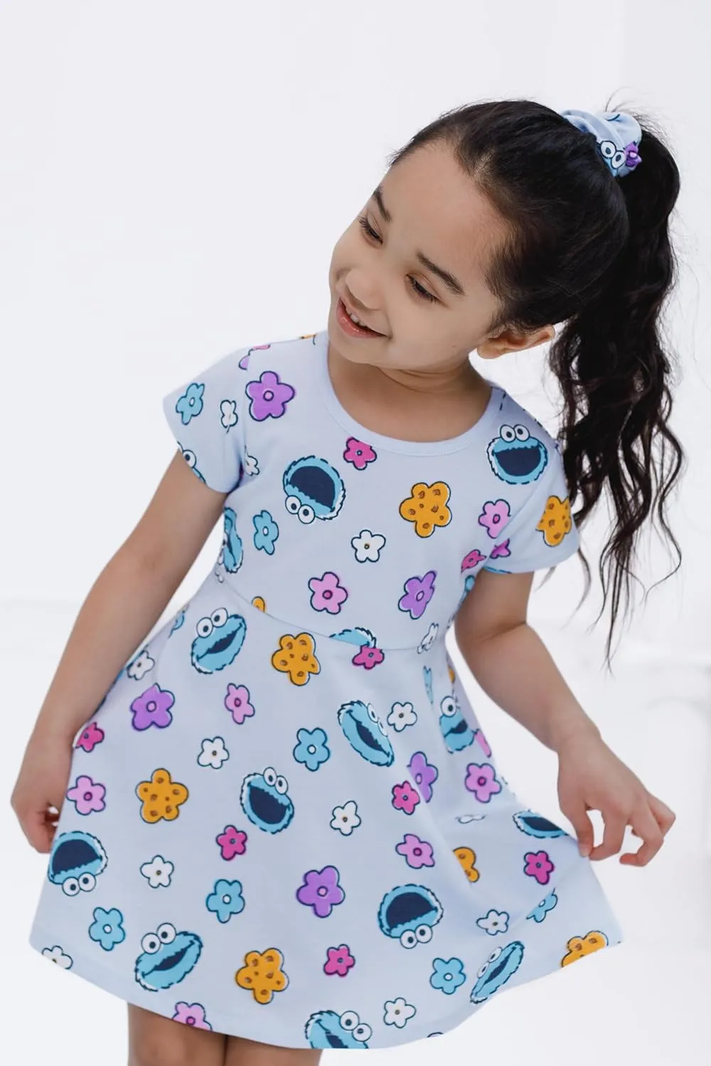 Sesame Street Dress and Scrunchie Infant to Little Kid Sizes (12 Months - 7-8)
