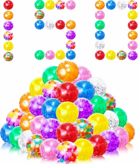 Shappy 150 Pack Mini Stress Fidget Ball Bulk for Adults Fidget Balls Set Filled with Water Beads Prize, Party Favors, Goodie Bag Stuffers