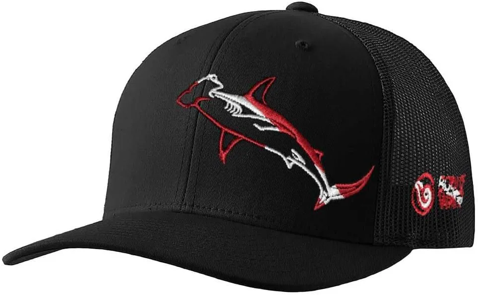 Shark Scuba Diving Trucker Hat: Mens Adjustable Snapback for Fishing, Spearfishing