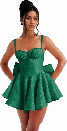 Short Satin Homecoming Dresses with Bows Applique Corset Prom Dress Mini HOCO Party Cocktail Gowns for Teens