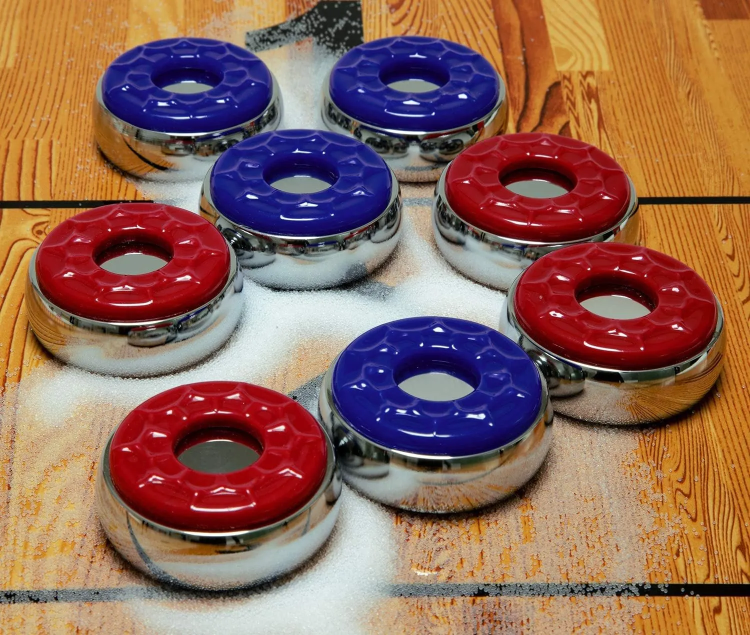 Shuffleboard Pucks w/ 2 Cans Shuffleboard Wax, Mini Dustpan and Brush for Shuffleboard Table, Complete Shuffleboard Accessories Bundle