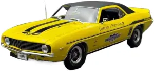Simulation Car Model 1：18 for Bumblebee Camaro SC/SS/E 1969 Alloy Car Model Static Ornament Souvenir Collectible Mini Vehicles Toys