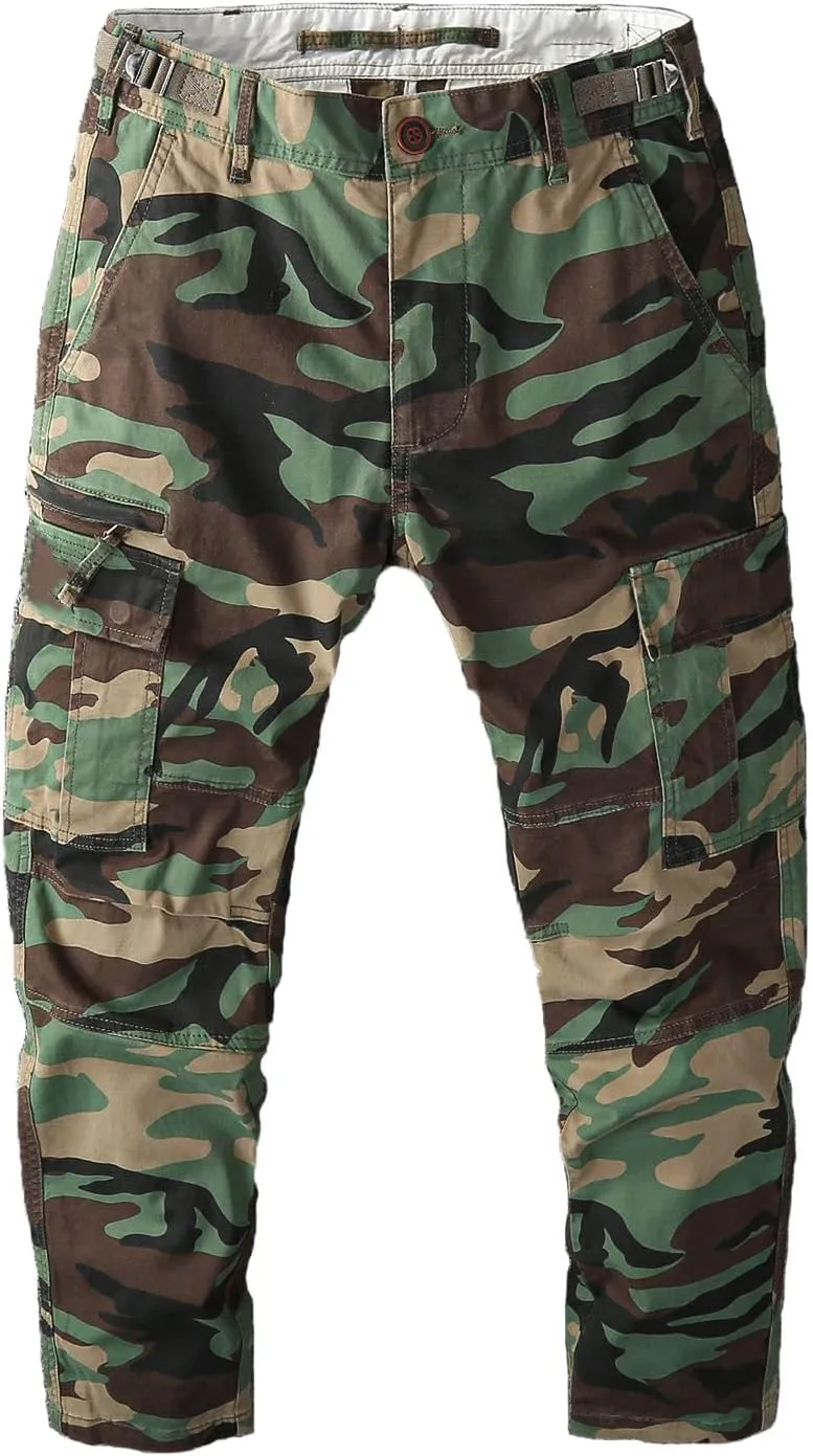 SINAIRSOFT Men's Cargo Camo Pants,BDU Milliary Wild Casual Trousers,Hiking Ripstop Pants with Multi Pockets