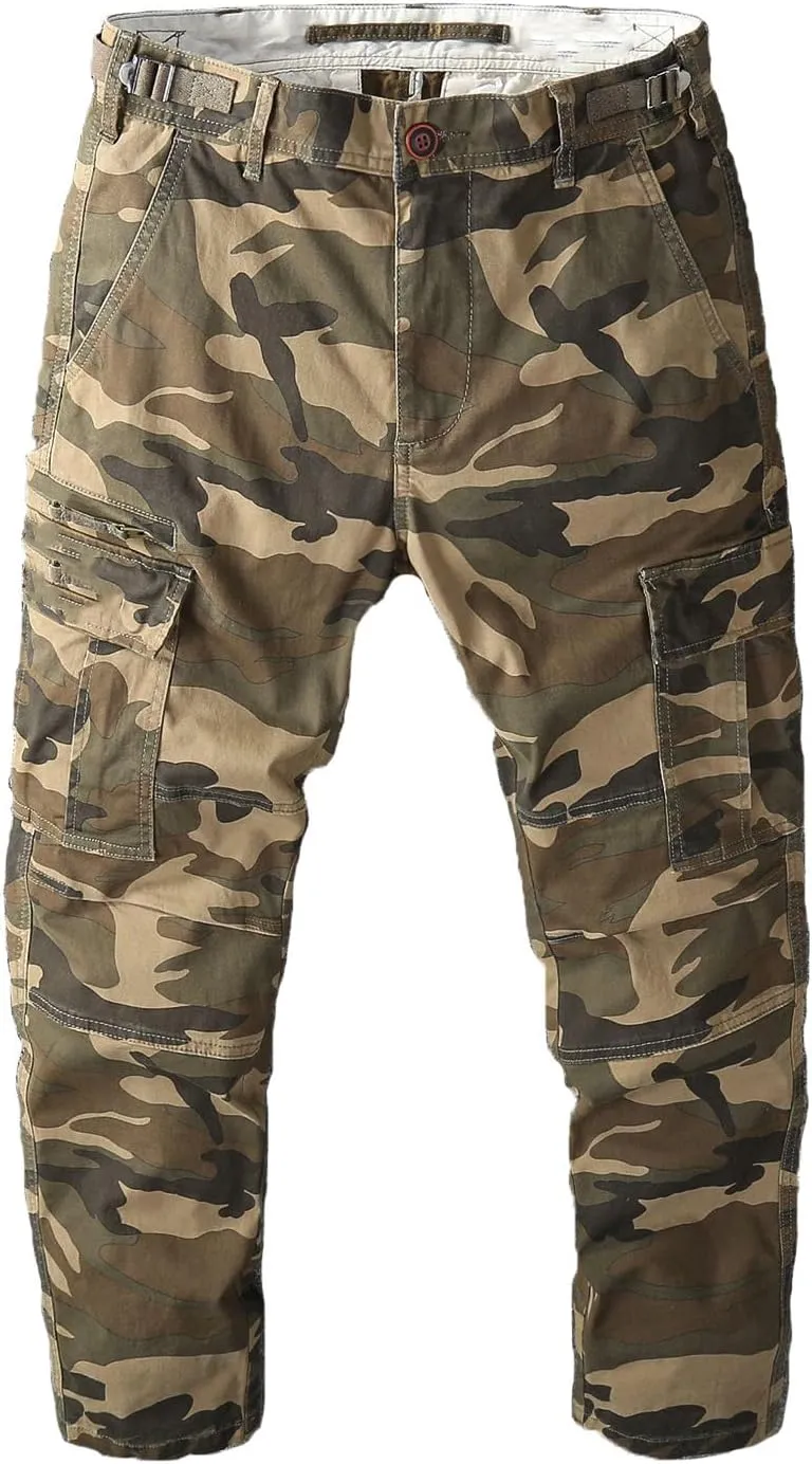 SINAIRSOFT Men's Cargo Camo Pants,BDU Milliary Wild Casual Trousers,Hiking Ripstop Pants with Multi Pockets