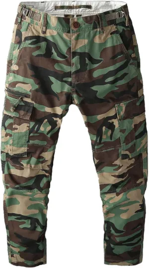 SINAIRSOFT Men's Cargo Camo Pants,BDU Milliary Wild Casual Trousers,Hiking Ripstop Pants with Multi Pockets