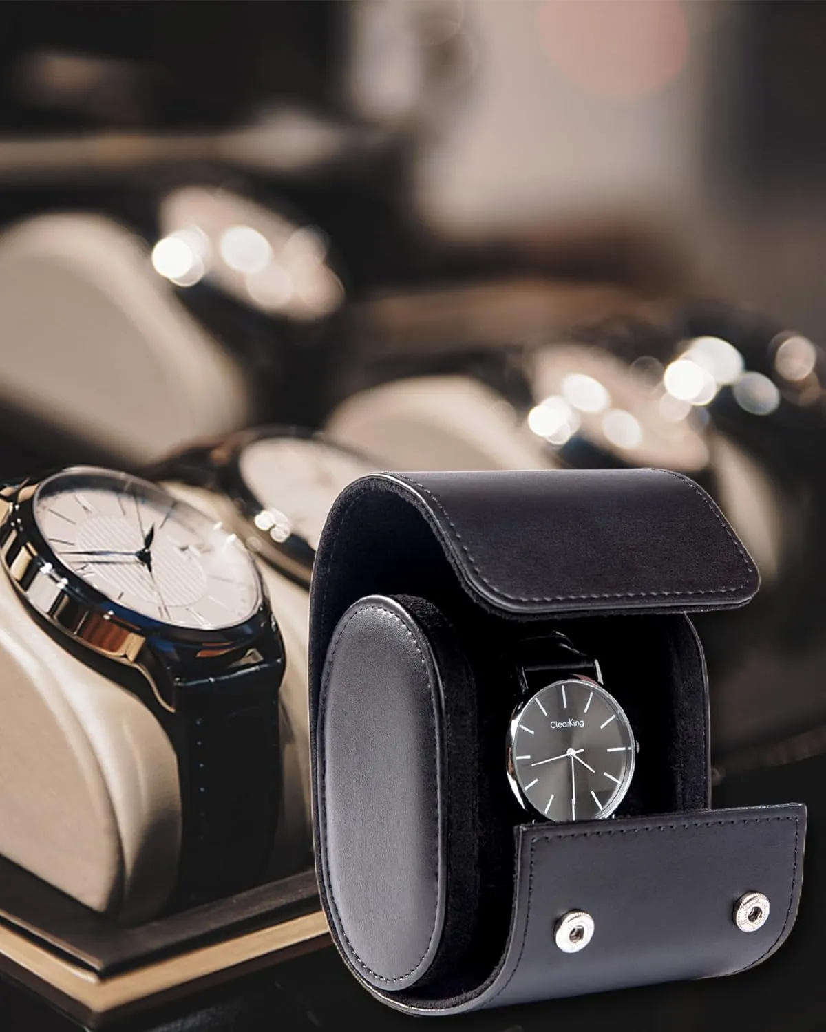 Single Watch Travel Case -Classic Leather Watch Case with Perfect Texture. Watch Carrying Case or Organizer for Storage And Display. Ideal Gift for Men Traveling, All Handmade by Artisans