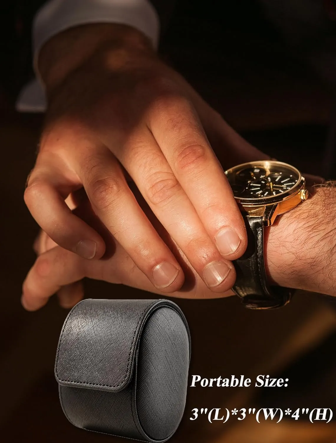 Single Watch Travel Case -Classic Leather Watch Case with Perfect Texture. Watch Carrying Case or Organizer for Storage And Display. Ideal Gift for Men Traveling, All Handmade by Artisans