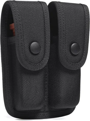 Single/Double Magazine Pouch Duty Belt Nylon Mag Holder Pistol Mag MOLLE Holster Carry Case Compatible w/Double & Single Stack Magazines .380, 9mm & 40 Cal for Glock H&K Ruger S&W M&P Walther