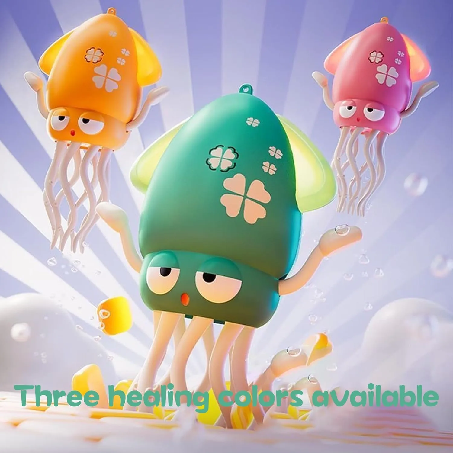 Smart Tentacle Explorer, Auto-Avoid Octopus Crawling Dancing with Led & Music, Rechargeable USB Squid, with Fishing Rod, Can Simulate Fishing (Green Yellow)