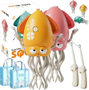 Smart Tentacle Explorer, Wiggly Wonder Octopus, Dancing Octopus, Electric Automatic Obstacle Avoidance Octopus, Crazy 8-Leg Action Octopus, Smart-Tentacle Pet Toys (2PCS Pink & Yellow)