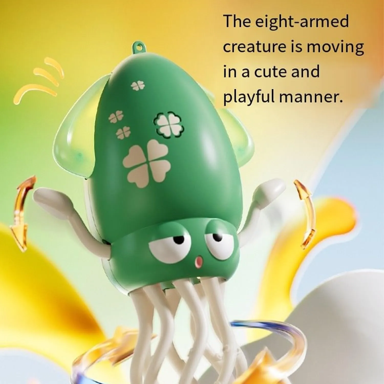 Smart Tentacle Explorer, Wiggly Wonder Octopus, Dancing Octopus, Electric Automatic Obstacle Avoidance Octopus, Crazy 8-Leg Action Octopus, Smart-Tentacle Pet Toys (2PCS Pink & Yellow)