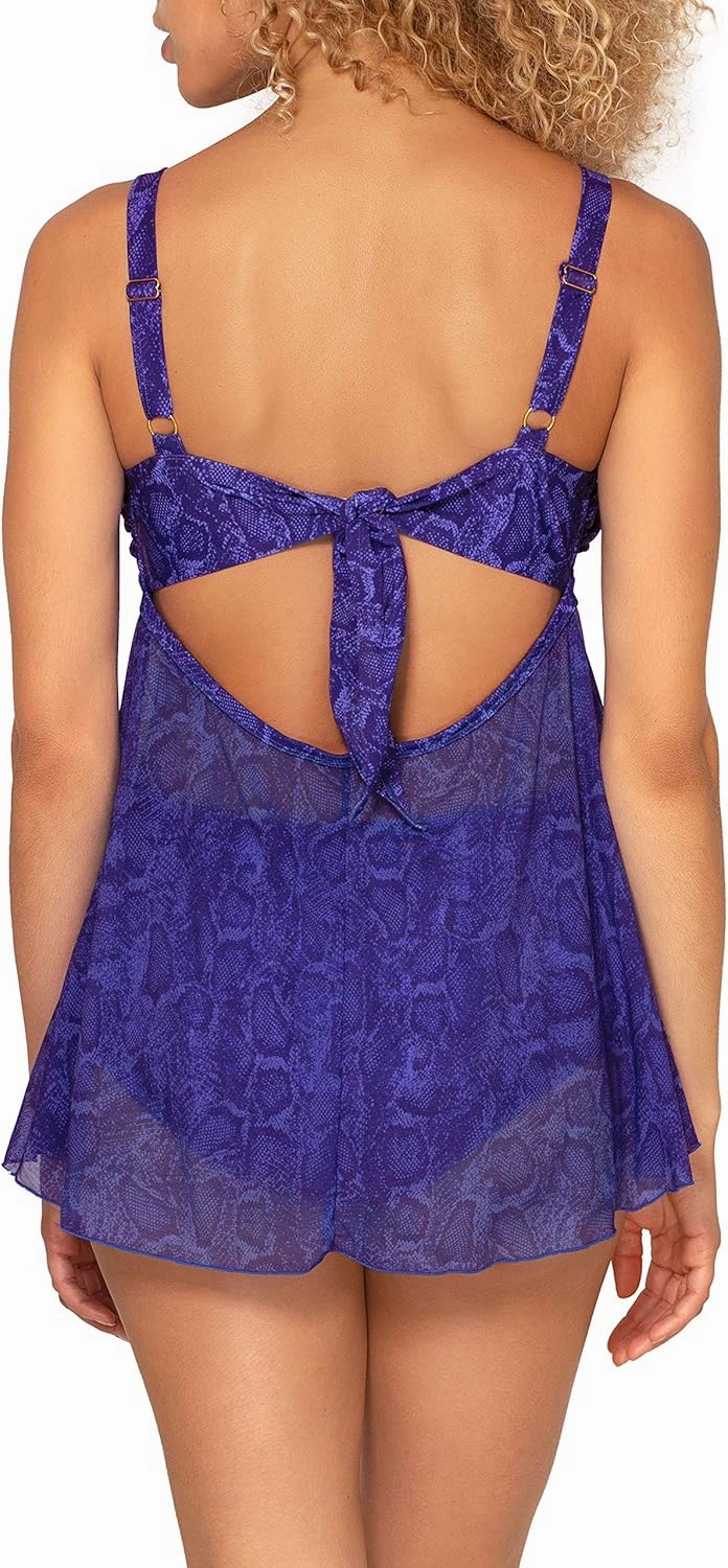 Smart & Sexy Women's Plus-Size Swimwear Top – Twist Bandeau Tankini with Built-in Support