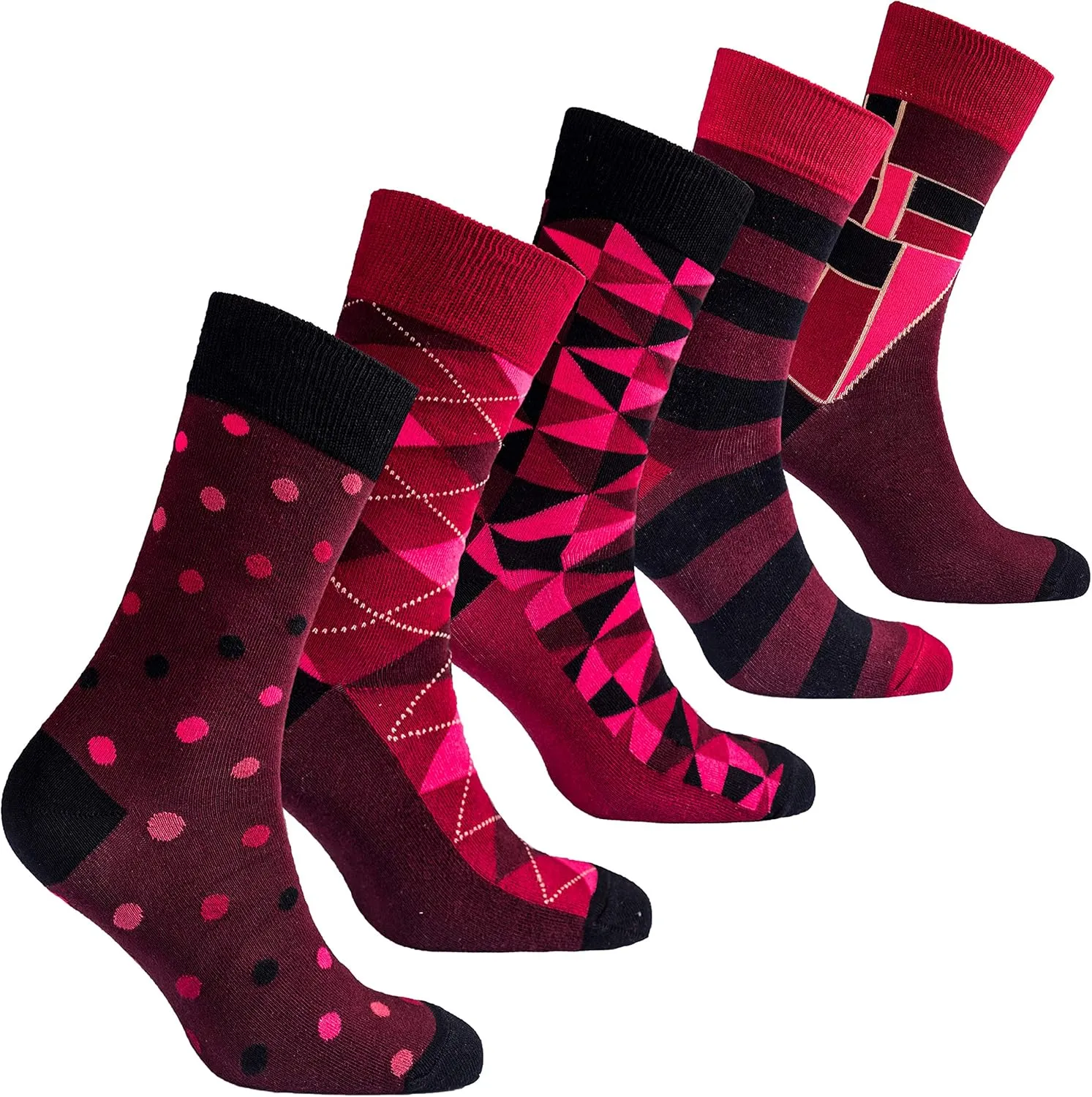 socks n socks-Mens 5pair Luxury Colorful Cotton Fun Novelty Dress Socks Gift Box