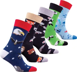 socks n socks-Mens 5pair Luxury Colorful Cotton Fun Novelty Dress Socks Gift Box