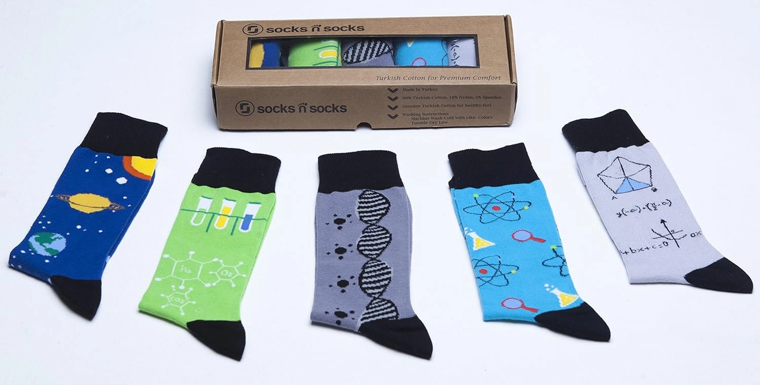 socks n socks-Mens 5pair Luxury Colorful Cotton Fun Novelty Dress Socks Gift Box