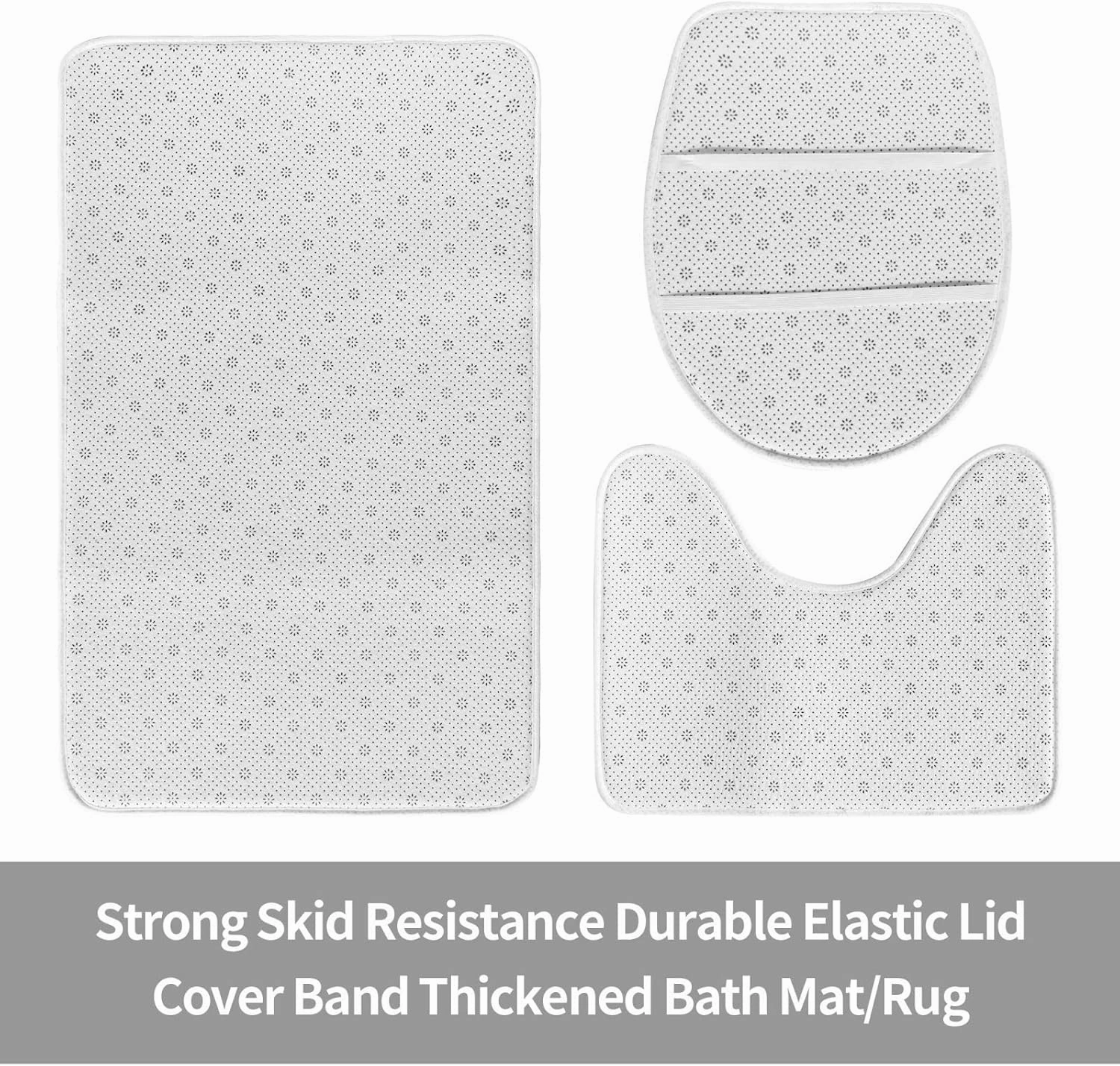 Soft and Comfortable Flannel Bathroom Non Slip Rugs,Super Absorbent Anti-Skid Carpet 3 Pieces/Set Peachy Cutie