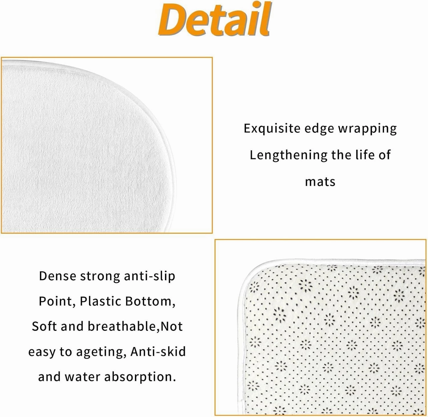 Soft and Comfortable Flannel Bathroom Non Slip Rugs,Super Absorbent Anti-Skid Carpet 3 Pieces/Set Peachy Cutie
