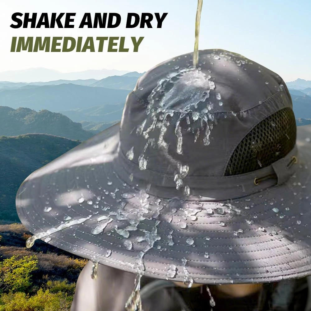 Solar Fan Hat for Men Women, Outdoor Fishing Wide Brim Sun Hat with Fan Built in Solar Power UPF 50  Fishing & Beach
