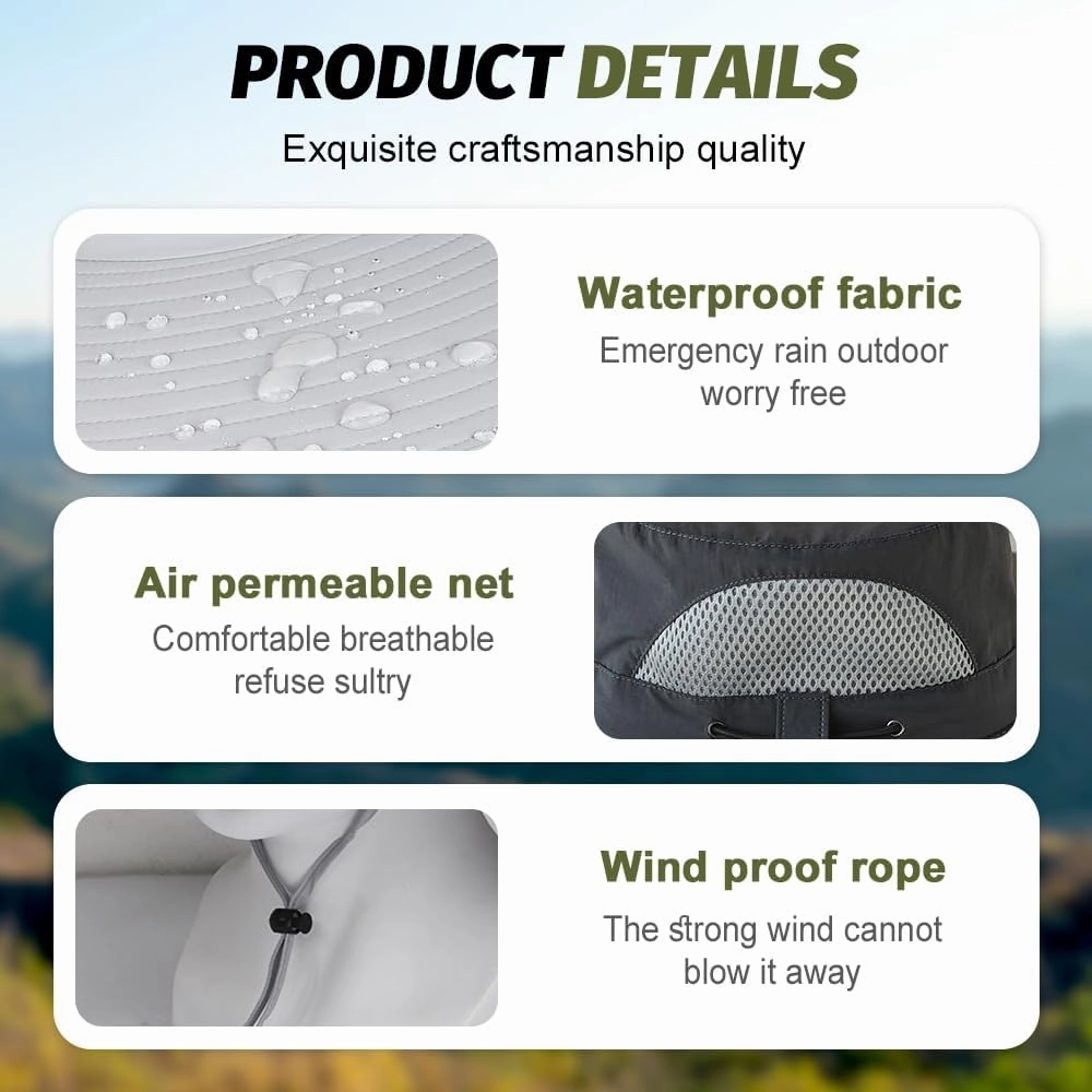 Solar Fan Hat for Men Women, Outdoor Fishing Wide Brim Sun Hat with Fan Built in Solar Power UPF 50  Fishing & Beach