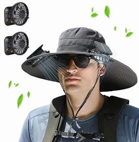 Solar-Powered Fishing Hat with 2 Cooling Fans - Lightweight Breathable Summer Outdoor Cap for Men & Women