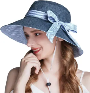 SOMALER Sun Hats for Women Roll-up Wide Brim Summer Beach Hat Foldable Floppy Cotton Hat