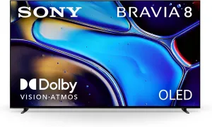 Sony 55 Inch OLED 4K Ultra HD TV BRAVIA 8 Smart Google TV with XR Processor, Rich Deep Colors, Perfect for PS5, Dolby Vision HDR, Blur-Free Motion (K-55XR80), 2024 Model