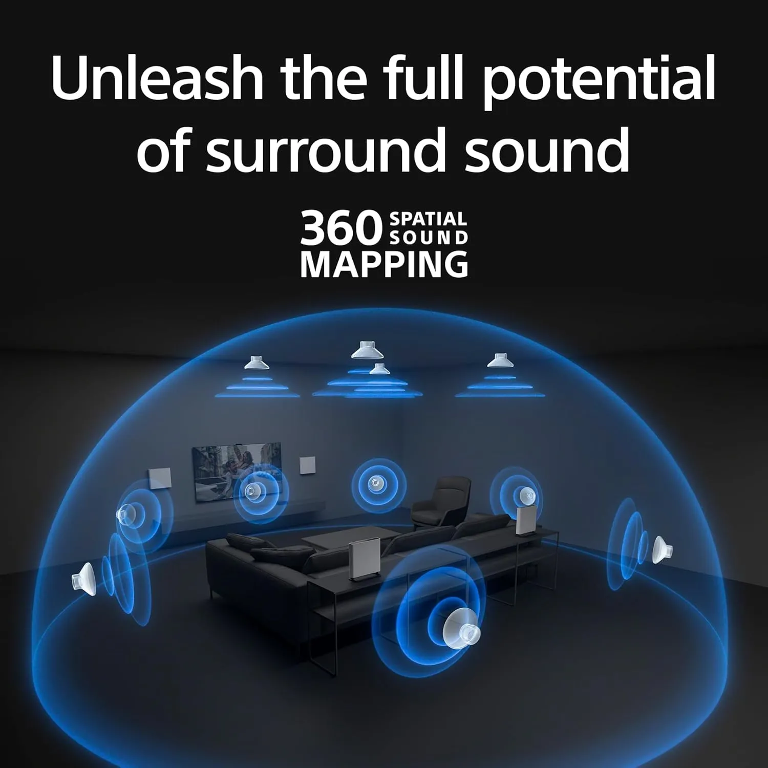 Sony BRAVIA Theater Quad 16-Speaker Home Theater Audio System with 4 Wireless Speakers, 360 Spatial Sound Mapping, Dolby Atmos/DTS:X Support, Room Calibration (HT-A9M2)