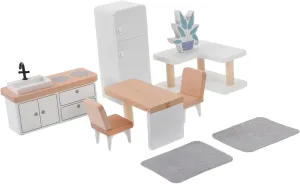 Sosoport Dollhouse Miniature Furniture Set Wood Mini Decor for Home Realistic Mini Kitchen Accessory