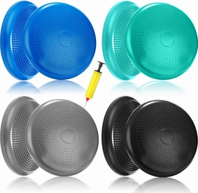 Sotiff 4 Pcs Wiggle Seat Flexible Inflated Wobble Cushion Stability Balance Pad Balance Disc Sensory Seat for Kids Men Women Physical Therapy Fitness Exercise Home School 13.4 Inch