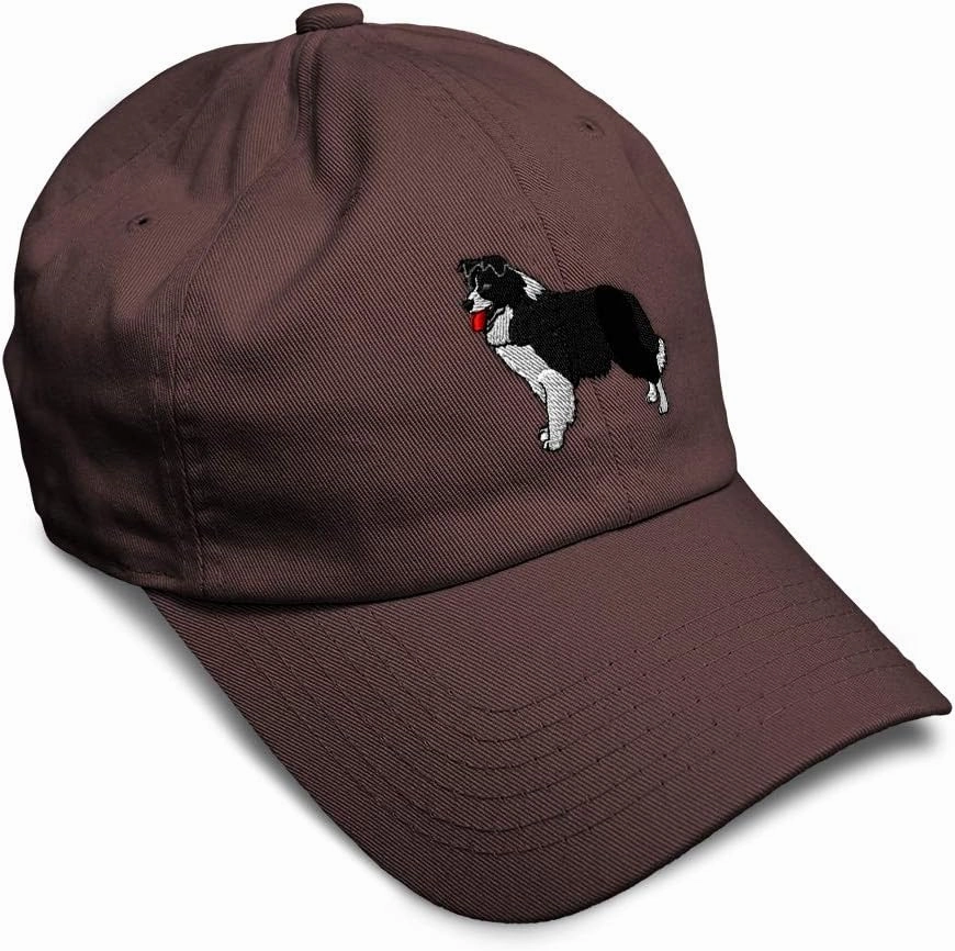 Speedy Pros Soft Baseball Cap Border Collie A Embroidery Dogs Tail Cotton Tongue Out Dad Hats for Men & Women