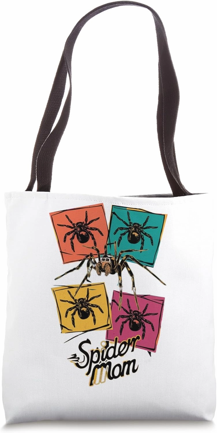Spider mom andy warhole motif spiders and jumping spiders Tote Bag