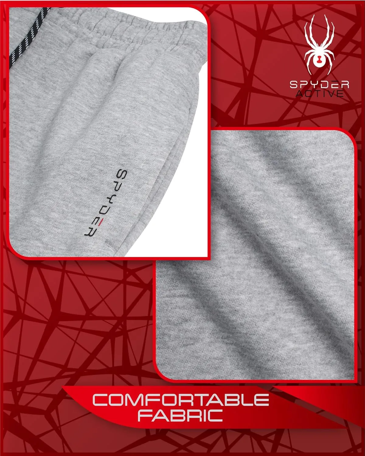 Spyder Mens Sweatpants - Athletic Performance Fleece Joggers Sweatpants for Men for Gym Workout and Running (Sizes: S-XXL)
