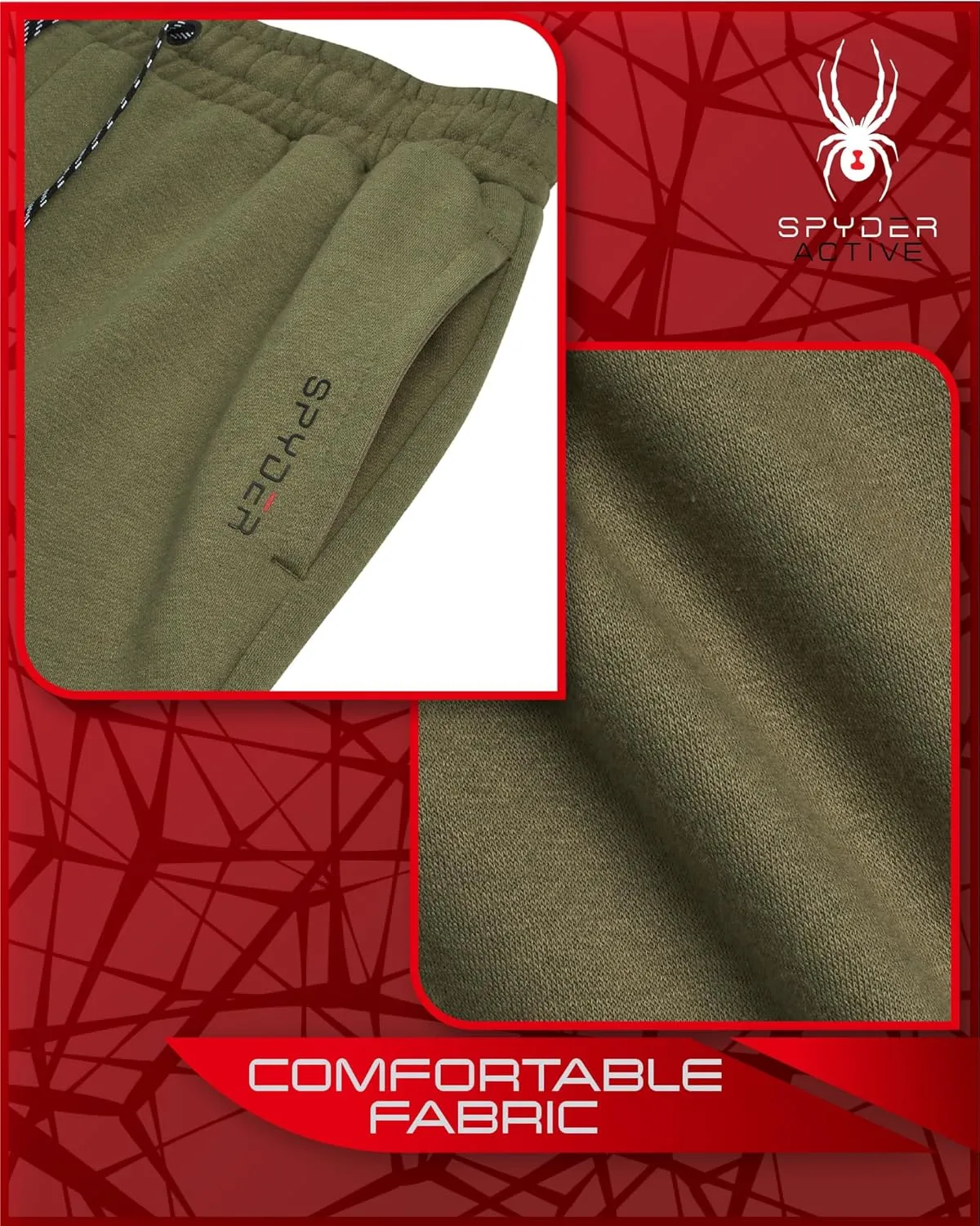 Spyder Mens Sweatpants - Athletic Performance Fleece Joggers Sweatpants for Men for Gym Workout and Running (Sizes: S-XXL)