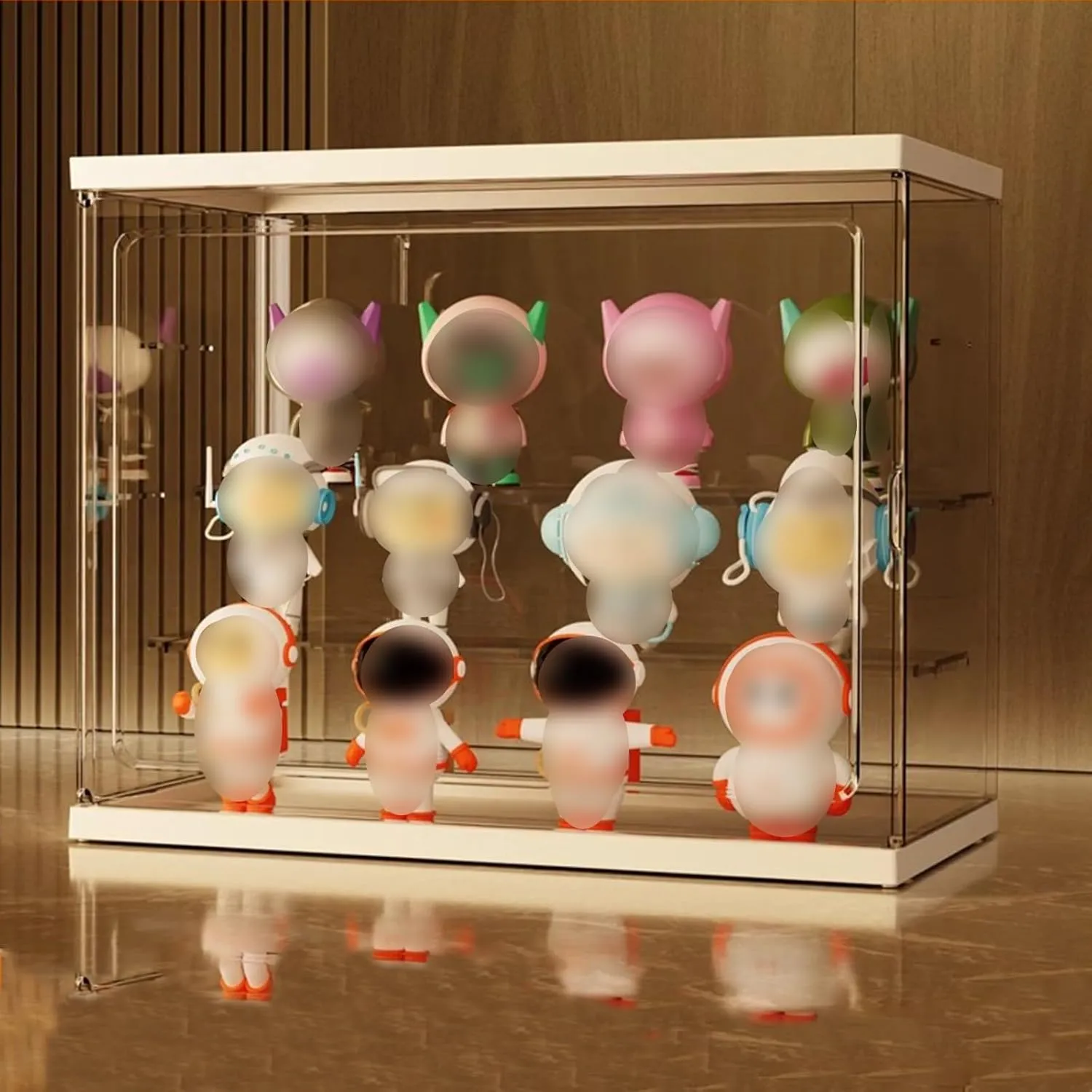 Stackable Three-Layer Clear Display Case with Magnetic Lid - Dustproof Wall-Mounted Box for Collectible Figures, Action Figures, and Memorabilia Display