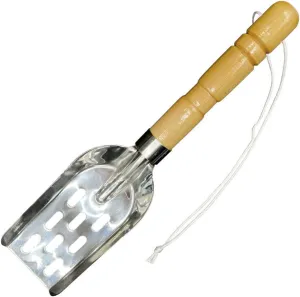 Stainless Steel Shrimp Baits Shovel Ergonomic Wooden Grip Fishing Baits Shovel Nonslip Fishing Lures Shovel
