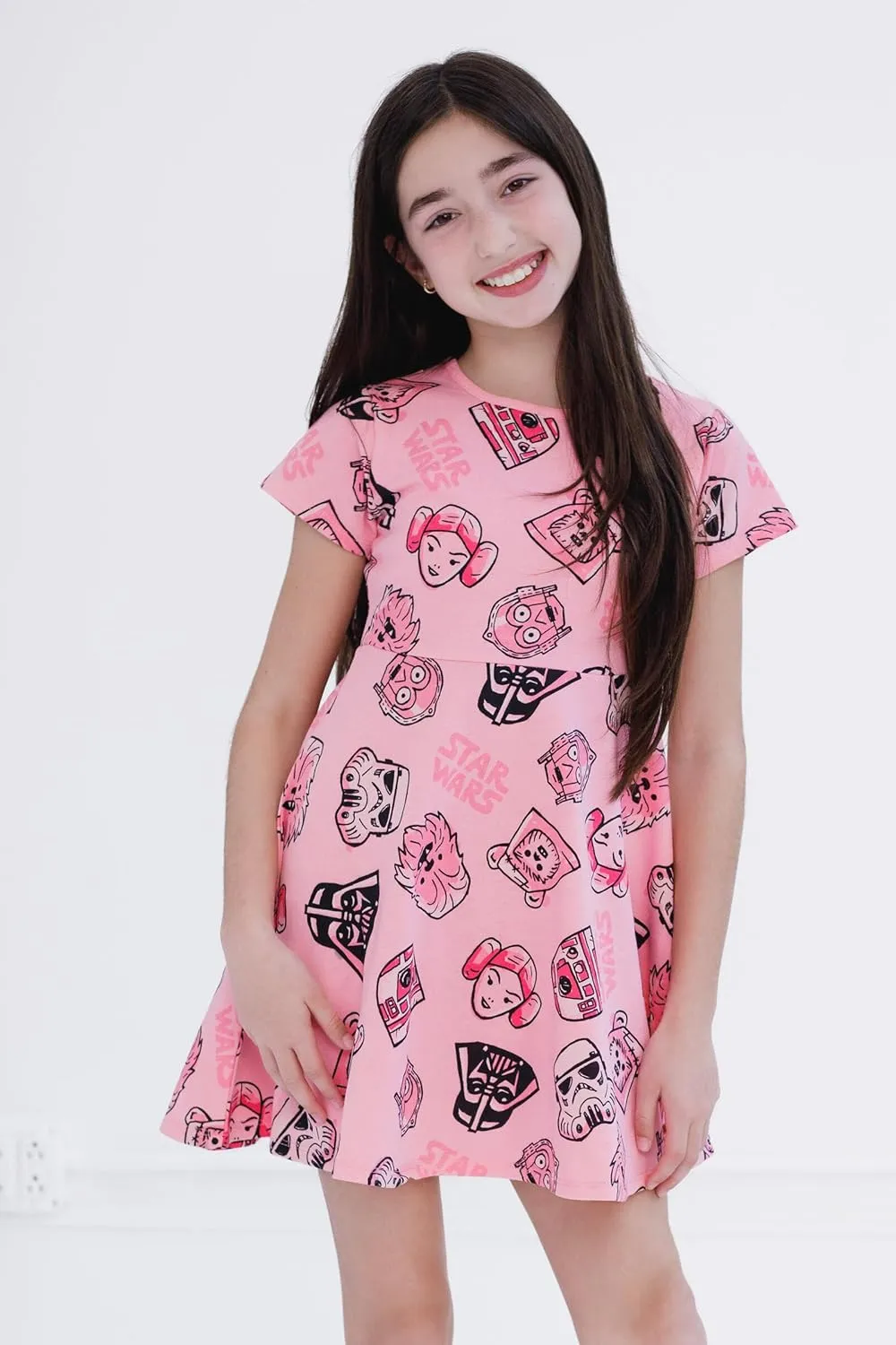 STAR WARS Girls French Terry Skater Dress Toddler to Big Kid Sizes (2T - 14-16)