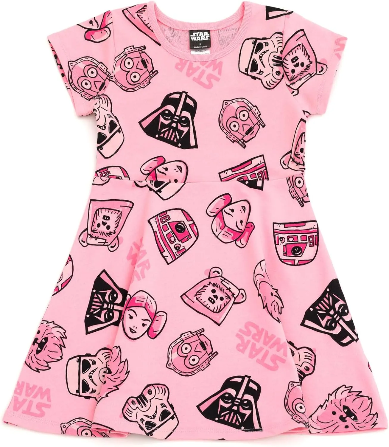 STAR WARS Girls French Terry Skater Dress Toddler to Big Kid Sizes (2T - 14-16)