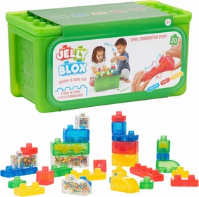Stash 'N Stack 2-in-1 Storage Case Including 30 Blocks | Toddler & Preschool Building Blocks Kids Can Squeeze & Stretch | Safety Tested & Ouch-Free | Tactile, Sensory Play Toy for Ages 2 
