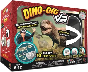 STEAM Dino Dig VR - Virtual Reality Kids Science Kit, Book and Interactive STEAM Learning Activity Set - for Ages 8 and Up