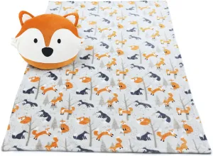 Stuffed Animal Travel Pillow and Blanket Set,Fox Pillow with Hand Warmer for Gift Travel Airplane Train Bed Office Nap