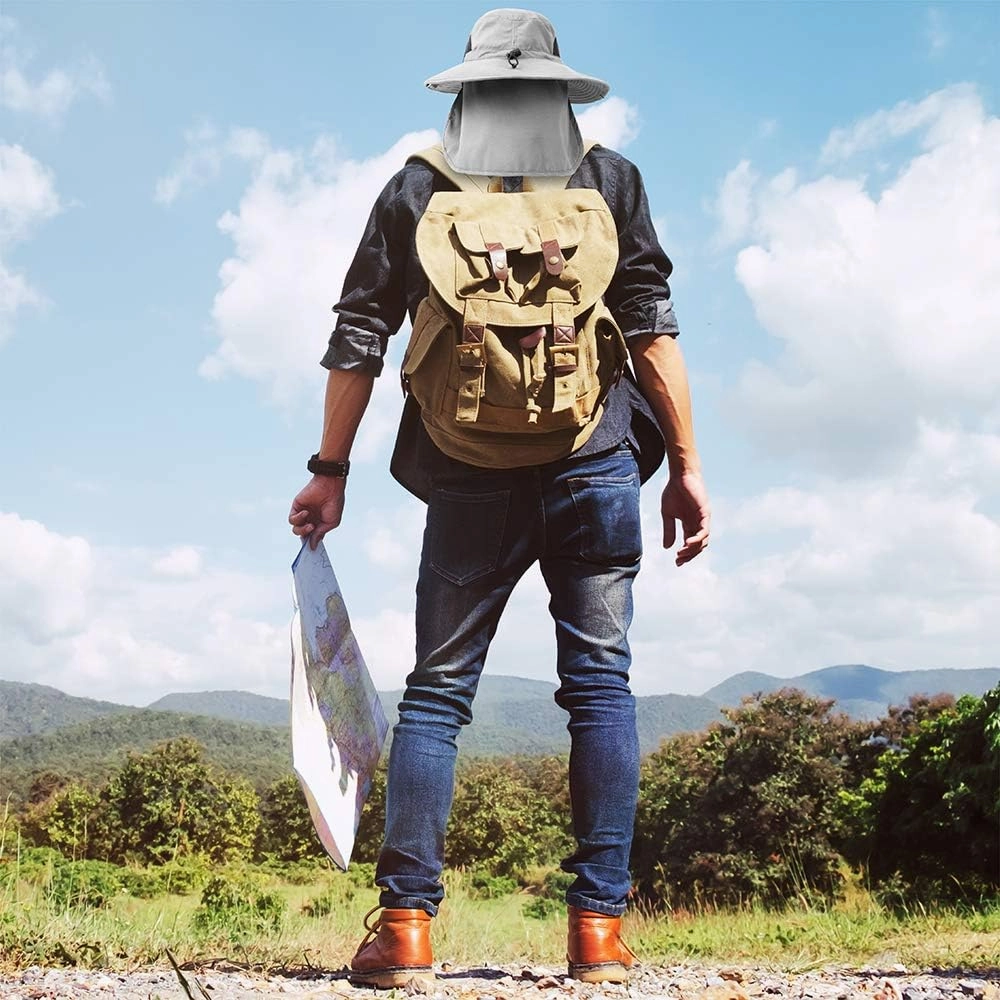 SUN CUBE Wide Brim Sun Hat Men Women, Fishing Hats Sun UV Protection, Mens Hiking Bucket Hat Safari Beach Boonie, UPF 50 