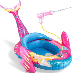 Sunrad Kids Pool Floats with Water Gun, Toddler Inflatable Pool Toys for Kids Age 3-8 Years Old, Summer Outdoor Water, Beach, Swimming Pool Toys Gift for Kids Boys and Girls