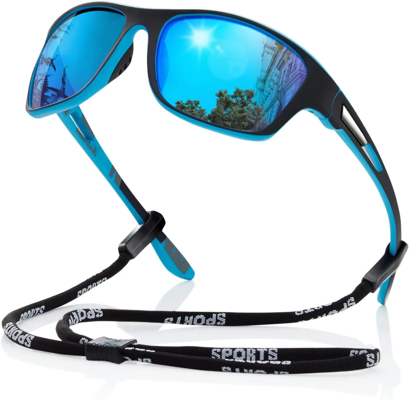 suoso Polarized Sports Sunglasses for Men: UV400 Protection Glasses Womens Wrap Around Goggles for Driving Fishing