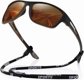 suoso Polarized Sports Sunglasses for Men: UV400 Protection Glasses Womens Wrap Around Goggles for Driving Fishing