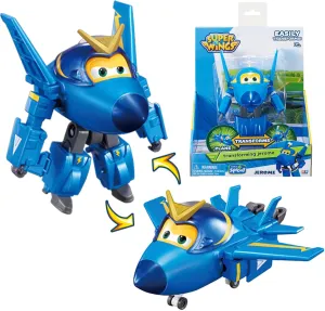 Super Wings Transformable Toys, 5 in Jerome Airplane Transforming Figures Toys, 2 in 1 Mode Rescue Bots Action Figure Toys for 3-5 Year Old Boys Girls, Fun Plane Toys for Toddlers Kids Age 3 4 5 6 7
